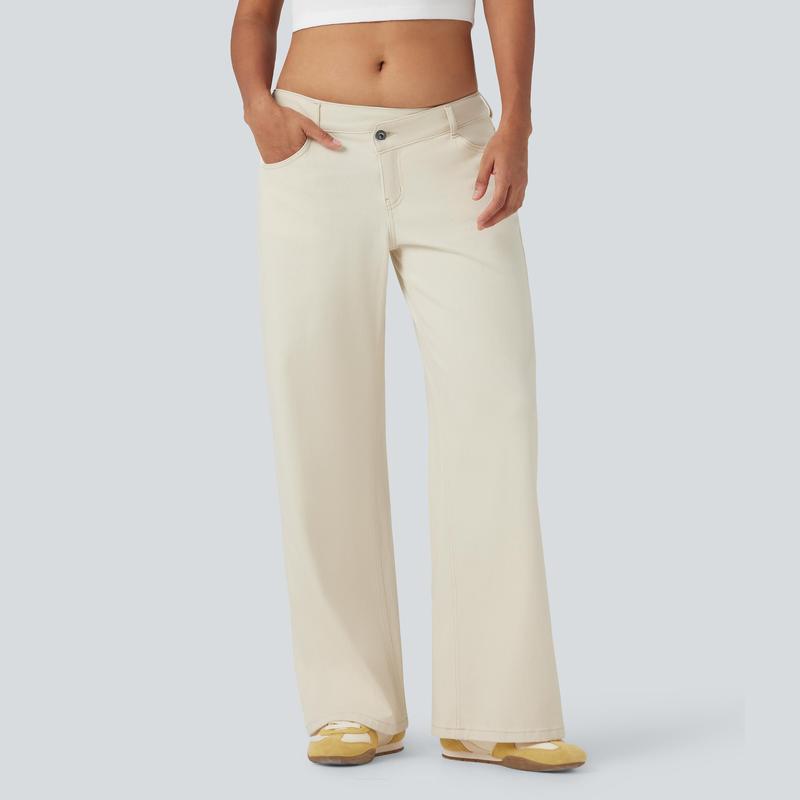 Lounge Flex PerfectFit™ Asymmetric Baggy Wide-Leg Jeans - Lounge