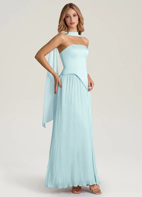 A-Line Strapless Chiffon Convertible Dress