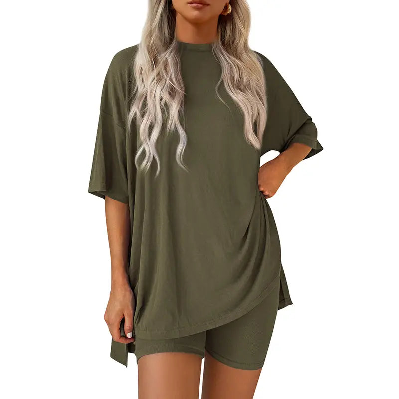PRETTYGARDEN Crewneck Two-Piece Set