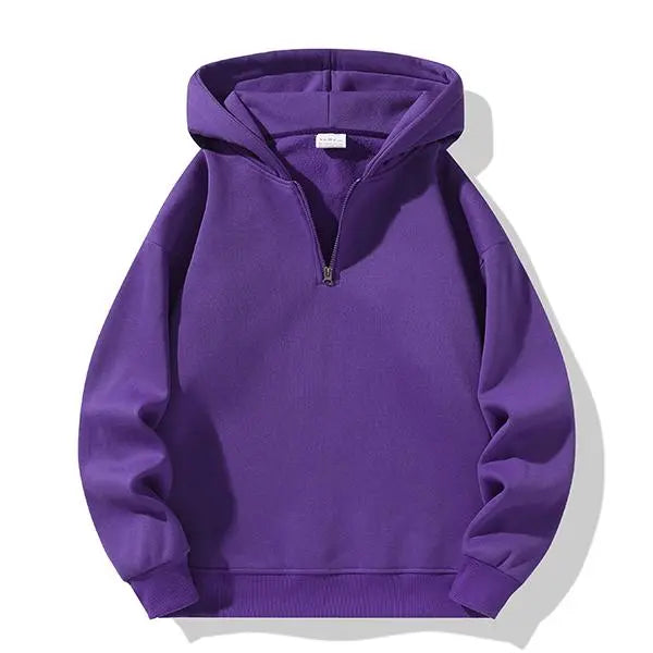 Men's Loose Fit Half Zip Hoodie