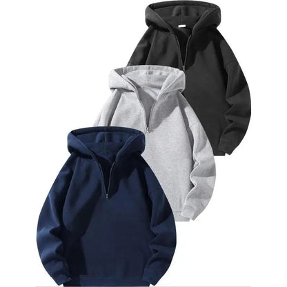 Men's Loose Fit Half Zip Hoodie