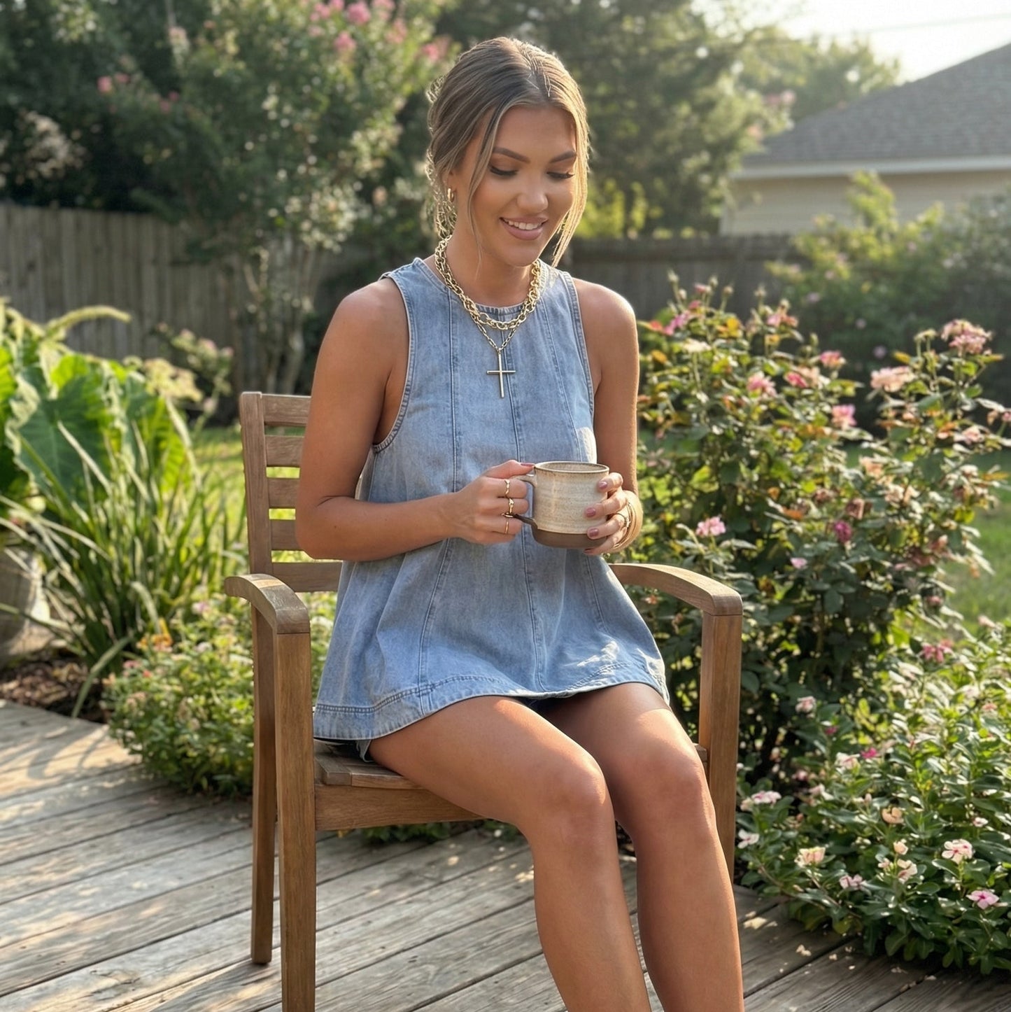Denim Two-Piece Set